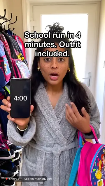Dressed for the school run in four minutes
