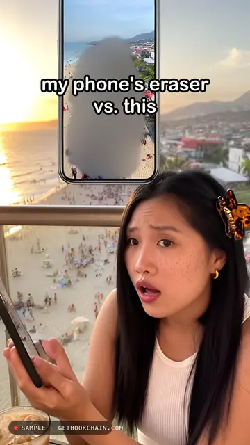 My phone's eraser vs. this, on a crowded beach