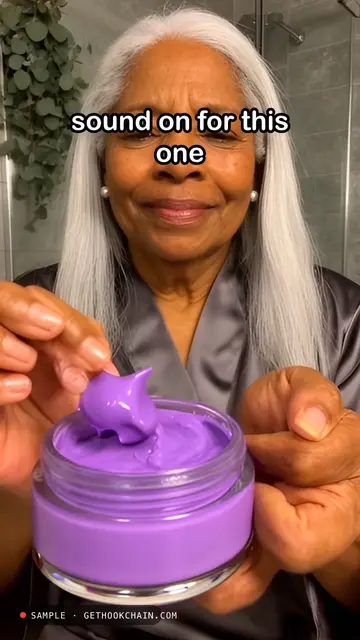 Silver hair mask ASMR: scoop to shine